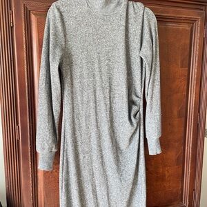 Gray Long Sleeve Knit Dress